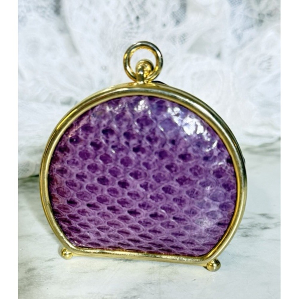 Neiman Marcus Spain Leather Coin Purse Expandable Vintage (A3171)